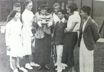 Maud Watson with original Wimbledon Trophy